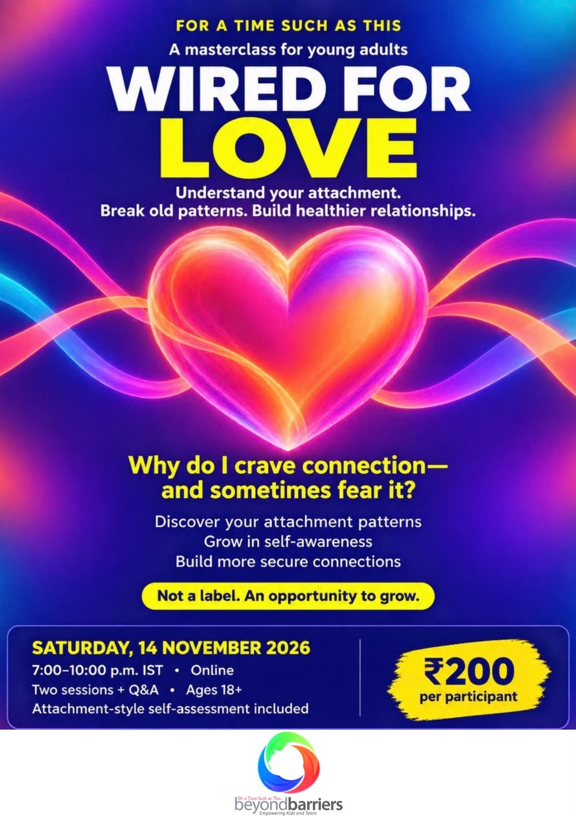 Online Youth Masterclass – Wired for Love